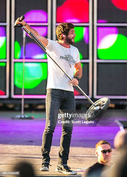 Thomas Rhett performs on day 3 of the Faster Horses Festival at Michigan International Speedway on July 19, 2015 in Brooklyn, Michigan.