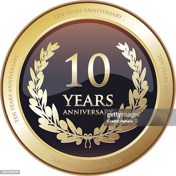 ilustraciones, imágenes clip art, dibujos animados e iconos de stock de aniversario de la diez años - tag 11