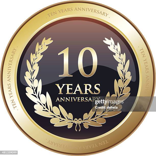 bildbanksillustrationer, clip art samt tecknat material och ikoner med anniversary award - ten years - 10th anniversary