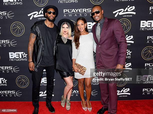 Player Rasual Butler, singer Leah LaBelle, Julie Pierce, and NBA player Paul Pierce of the Los Angeles Clippers attend The Players' Awards presented...