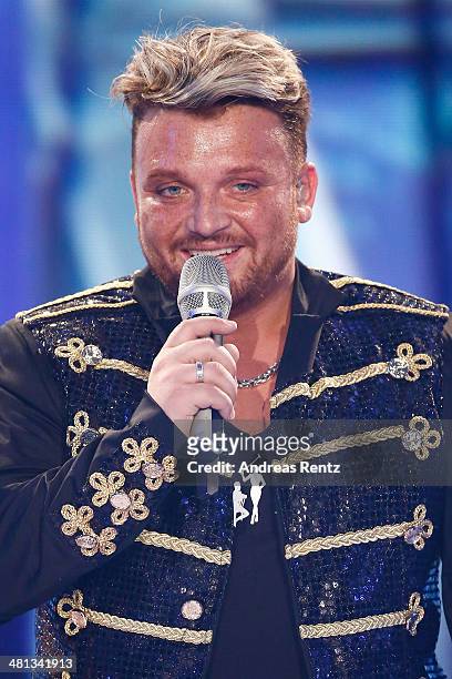 Menowin Froehlich performs at the rehearsal for the 1st 'Deutschland sucht den Superstar' show at Coloneum on March 29, 2014 in Cologne, Germany.