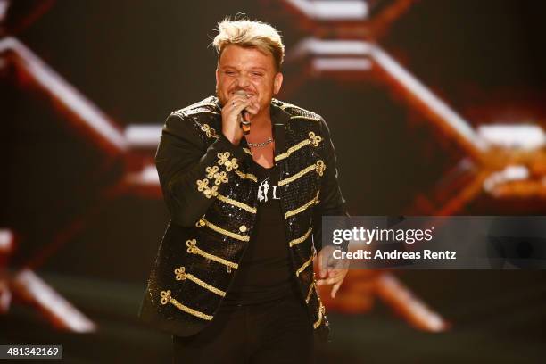 Menowin Froehlich performs at the rehearsal for the 1st 'Deutschland sucht den Superstar' show at Coloneum on March 29, 2014 in Cologne, Germany.