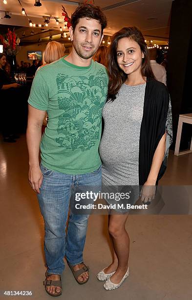 Adam Garcia and Nathalia Chubin attend the press night performance of "The Car Man" at Sadler's Wells Theatre on July 19, 2015 in London, England.