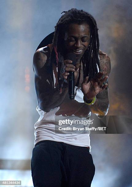 Rapper Lil' Wayne performs onstage at The Players' Awards presented by BET at the Rio Hotel & Casino on July 19, 2015 in Las Vegas, Nevada.