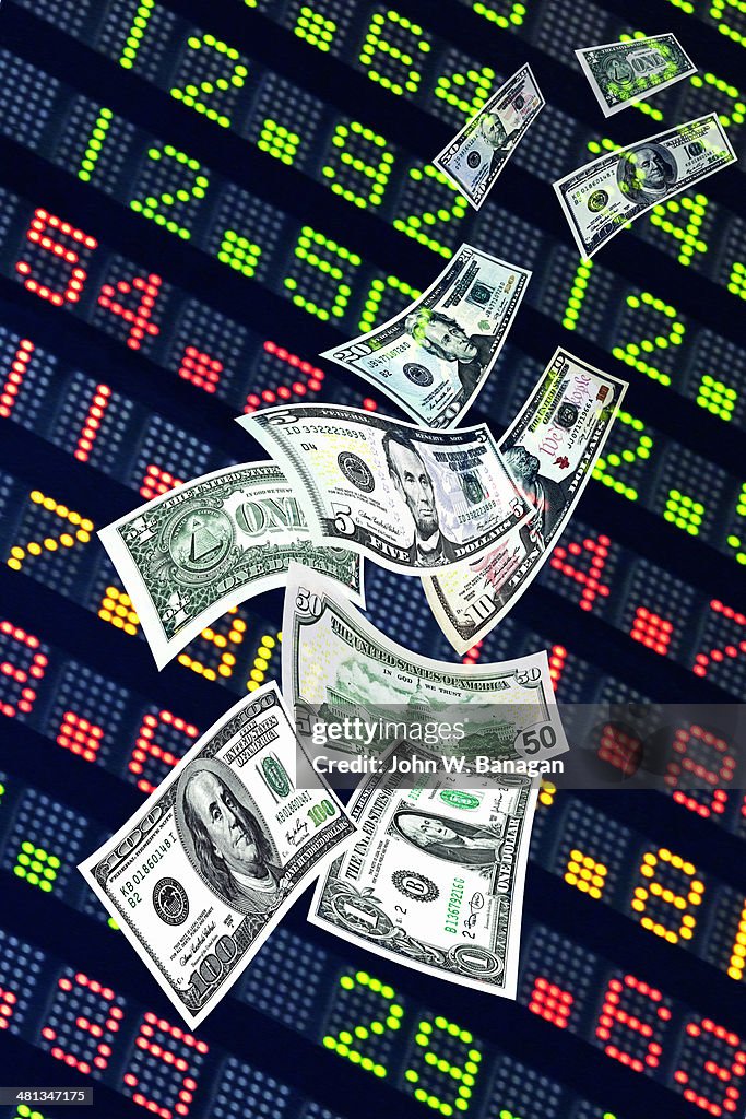 Falling US money with stock data