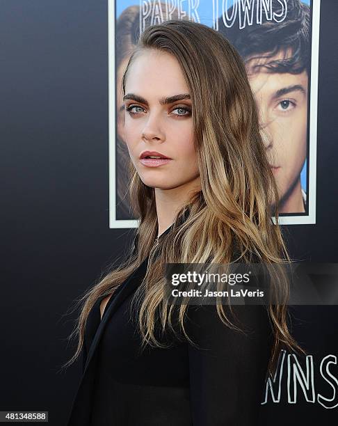 Actress Cara Delevingne attends the "Paper Towns" Q&A and live concert at YouTube Space LA on July 17, 2015 in Los Angeles, California.