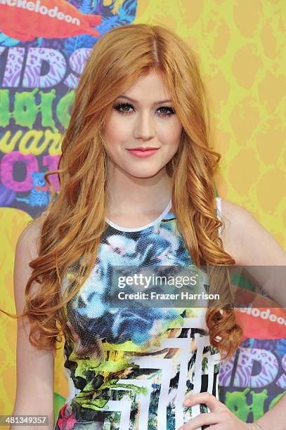 Actress Katherine McNamara attends Nickelodeon's 27th Annual Kids' Choice Awards held at USC Galen Center on March 29, 2014 in Los Angeles,...