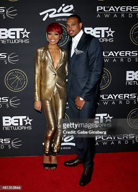 Singer Monica and NBA player Shannon Brown attend The Players' Awards presented by BET at the Rio Hotel & Casino on July 19, 2015 in Las Vegas,...
