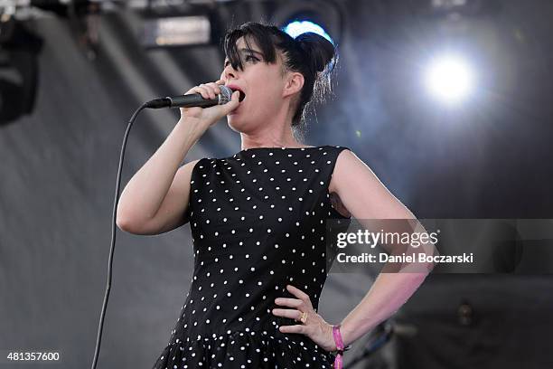 Kathleen Hanna of The Julie Ruin performs during Pitchfork Music Festival 2015 at Union Park on July 19, 2015 in Chicago, United States.