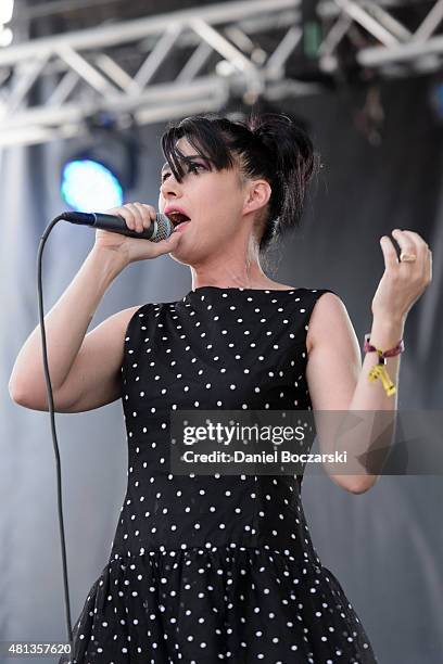 Kathleen Hanna of The Julie Ruin performs during Pitchfork Music Festival 2015 at Union Park on July 19, 2015 in Chicago, United States.