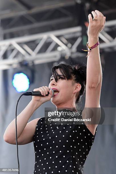 Kathleen Hanna of The Julie Ruin performs during Pitchfork Music Festival 2015 at Union Park on July 19, 2015 in Chicago, United States.