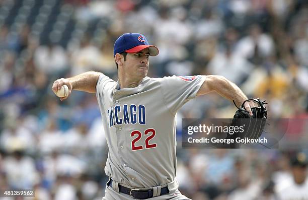 Mark Prior of the Chicago Cubs pitches during a Major League Baseball game against the Pittsburgh Pirates at PNC Park on September 21, 2003 in...