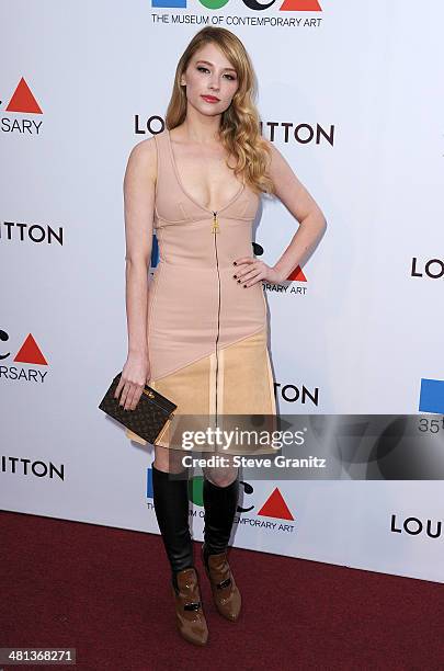 Actress Haley Bennett, wearing Louis Vuitton, attends MOCA 35th Anniversary Gala Celebration at The Geffen Contemporary at MOCA on March 29, 2014 in...