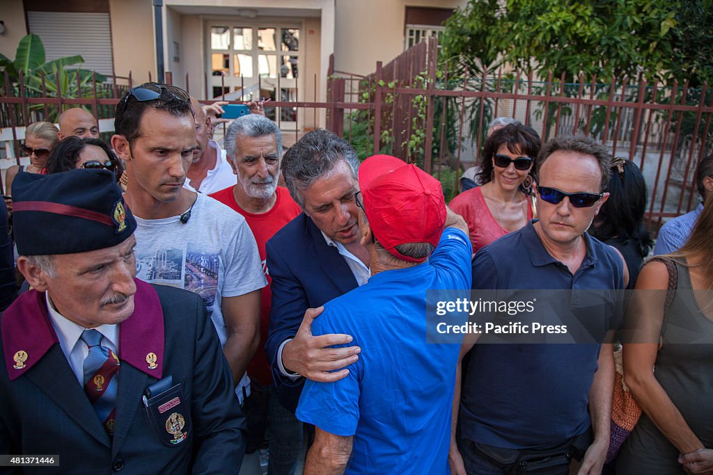 Nino Di Matteo (center), an anti-Mafia judge, at the D'...