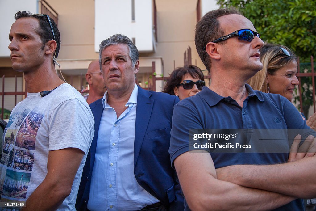 Nino Di Matteo (center), an anti-Mafia judge, at the D'...