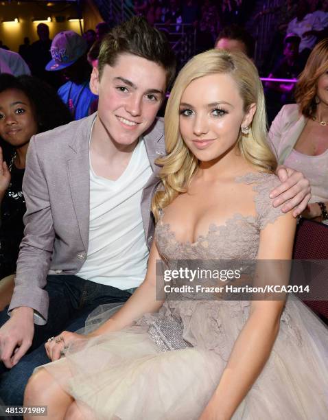 Actors Spencer List and Peyton List attend Nickelodeon's 27th Annual Kids' Choice Awards held at USC Galen Center on March 29, 2014 in Los Angeles,...