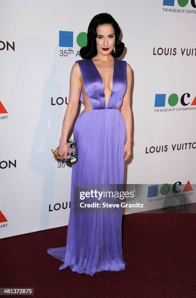 Dita Von Teese attends MOCA 35th Anniversary Gala Celebration at The Geffen Contemporary at MOCA on March 29, 2014 in Los Angeles, California.