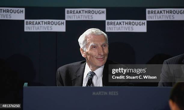 Cosmologist and astrophysicist Lord Martin Rees attends a press conference on the Breakthrough Life in the Universe Initiatives, hosted by Yuri...