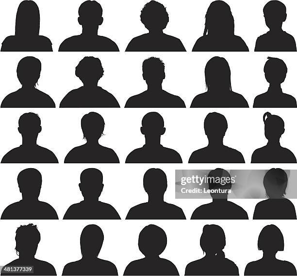 heads and shoulders - silhouette headshot stock illustrations