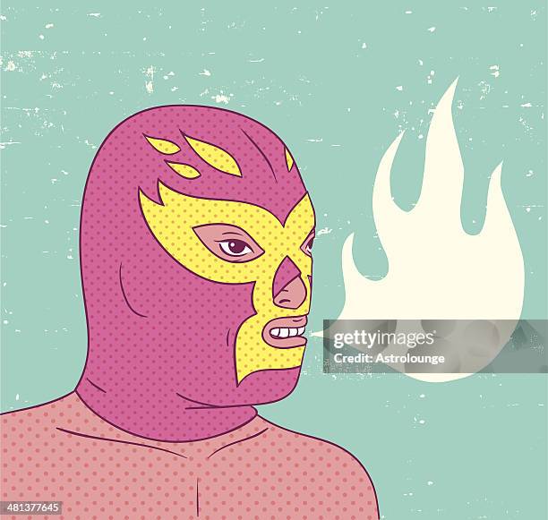 ilustraciones, imágenes clip art, dibujos animados e iconos de stock de mexicana retrato - lucha libre