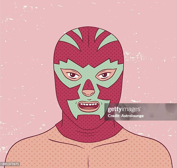 illustrations, cliparts, dessins animés et icônes de lucha portrait - catch mexicain