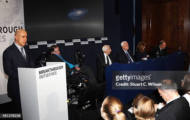 Global Founder Yuri Milner, Theoretical Physicist Stephen Hawking, Cosmologist and astrophysicist Lord Martin Rees, Chairman Emeritus, SETI Institute...