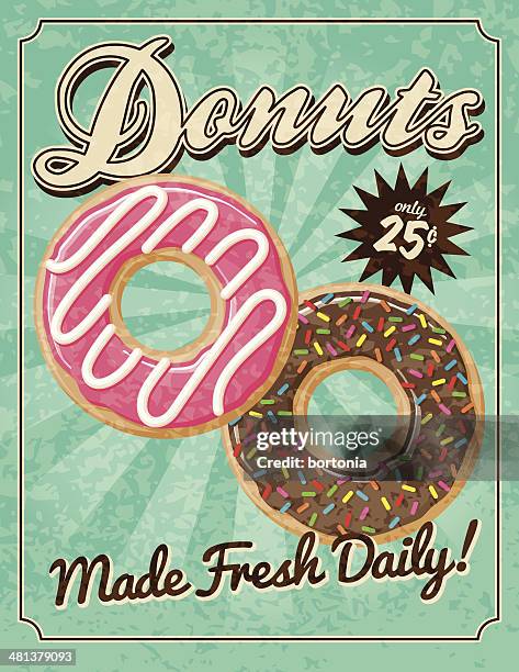 Vintage Donuts Poster High-Res Vector Graphic - Getty Images