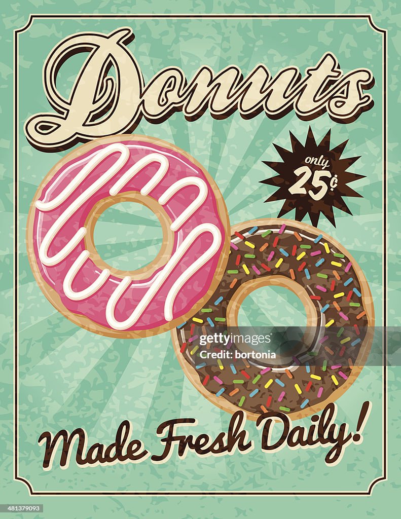 Vintage Donuts Poster
