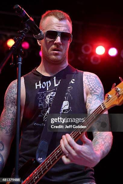 Max Collins of Eve 6 performs at The Greek Theatre on July 19, 2015 in Los Angeles, California.