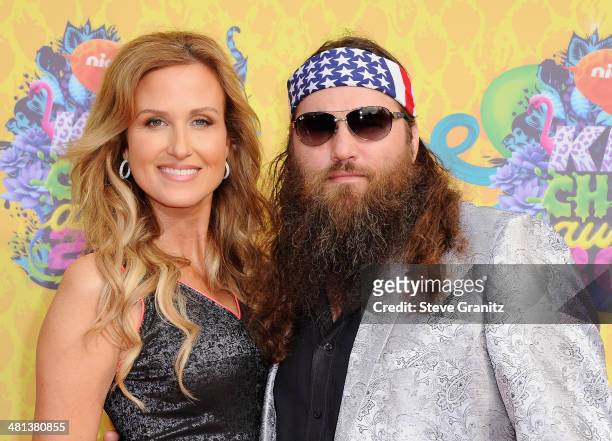 Personalities Korie Robertson and Willie Robertson attend Nickelodeon's 27th Annual Kids' Choice Awards held at USC Galen Center on March 29, 2014 in...