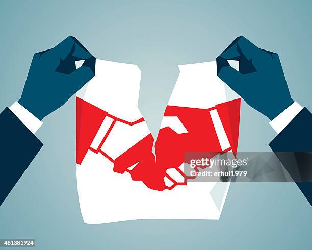 relationship difficulties - business handshake stock illustrations