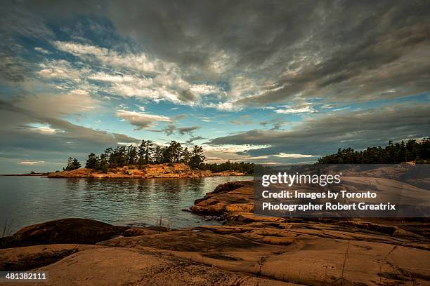 summer morning (explored) - lake huron stock pictures, royalty-free photos & images