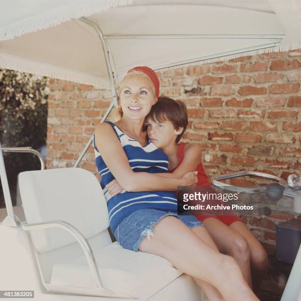 American actress Janet Leigh with her daughter Jamie Lee Curtis, circa 1967.