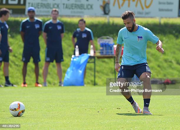 Marvin Plattenhardt of Hertha BSC during the training camp in Schladming on July 20, 2015 in Schladming, Austria.