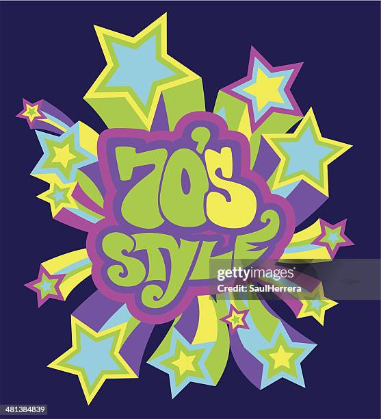 seventy style - 70s disco stock illustrations