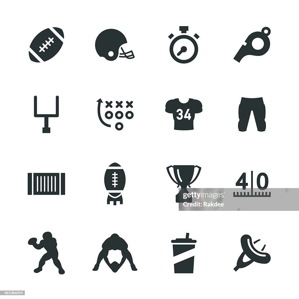 American Football Silhouette Icons