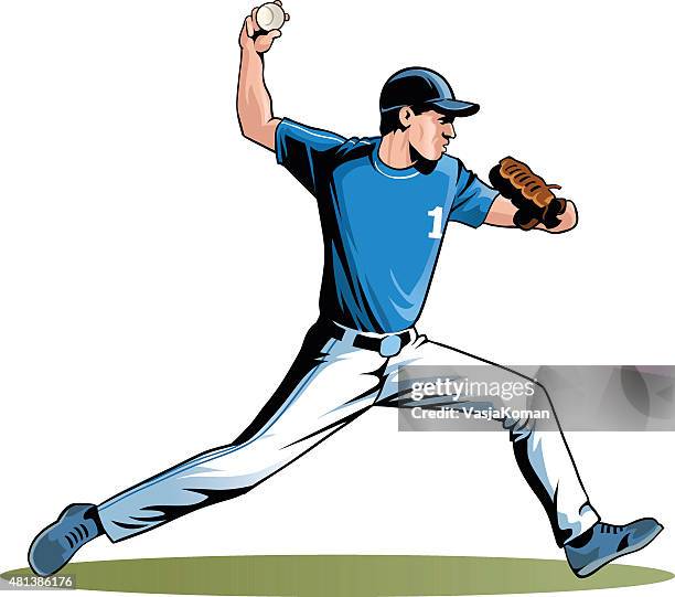 sports game of baseball - pitcher - baseball pitcher stock illustrations