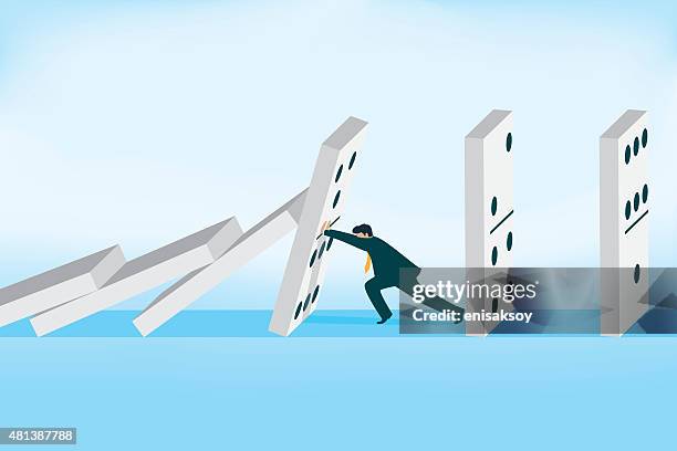 stockillustraties, clipart, cartoons en iconen met solution - domino effect