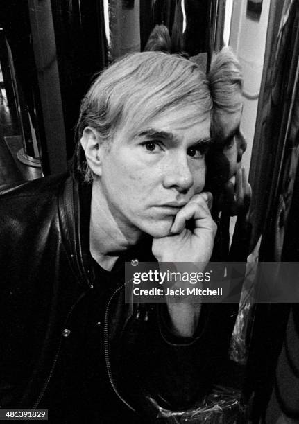 Andy Warhol photographed in 1968 at the factory at 33 Union Square West.