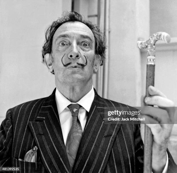 Spanish Catalan surrealist painter Salvador Dali photographed in Barcelona Spain on May 24, 1966.