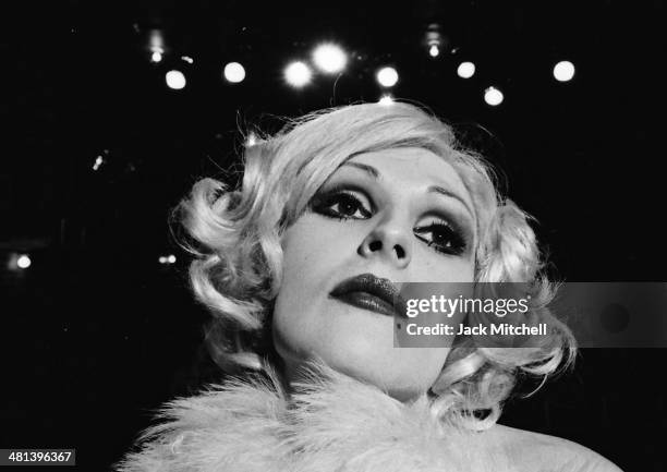 Warhol Superstar Candy Darling starring in Tom Eyen's 'The White Whore and the Bit Player' at La Mama Experimental Theatre Club in New York City,...