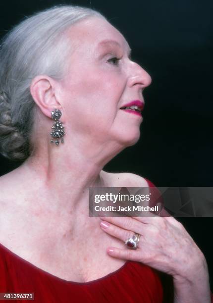 Choreographer Agnes de Mille photographed in New York City, 1980.