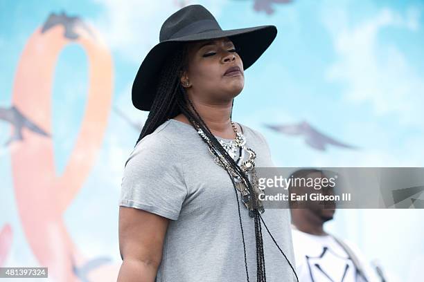 Gospel artist Kei P attends the Long Beach Gospel Fest 2015 at Marina Green Park on July 19, 2015 in Long Beach, California.