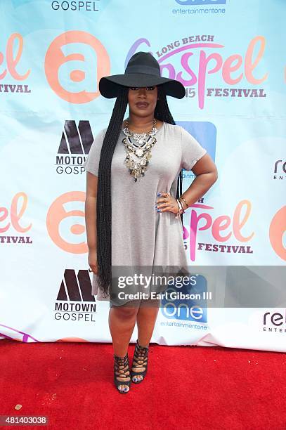 Gospel Artist Kei P attends the Long Beach Gospel Fest 2015 at Marina Green Park on July 19, 2015 in Long Beach, California.