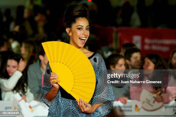 Spanish actress Oona Chaplin attends the 17th Malaga Film Festival 2014 closing ceremony at the Cervantes Theater on March 29, 2014 in Malaga, Spain.