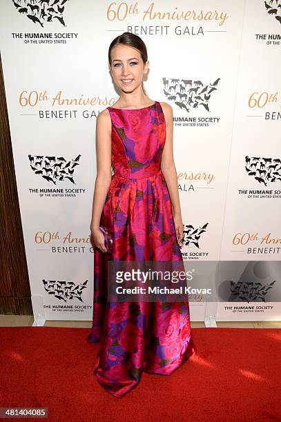 Actress Emma Fuhrmann attends the Humane Society of The United States 60th Anniversary Gala at The Beverly Hilton Hotel on March 29, 2014 in Beverly...