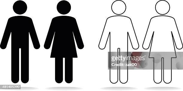 woman and man icons - males stock illustrations