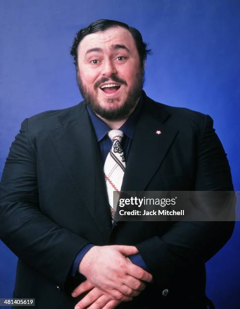 Italian operatic tenor Luciano Pavarotti photographed in New York City in March 1976.