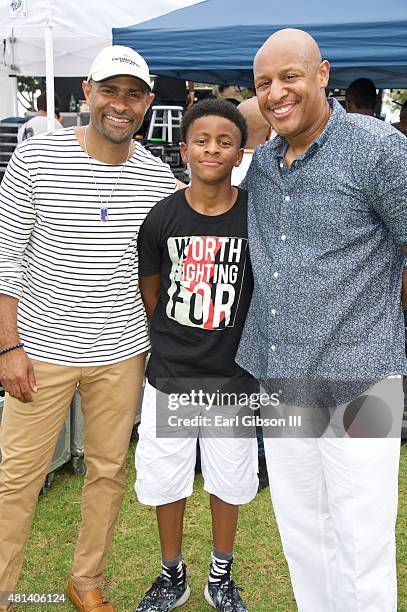 Wayne Chaney Jr. And Brian Courtney Wilson attend the Long Beach Gospel Fest 2015 at Marina Green Park on July 19, 2015 in Long Beach, California.