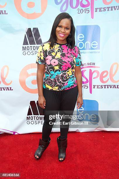 First Lady Myesha Chaney attends the Long Beach Gospel Fest 2015 at Marina Green Park on July 19, 2015 in Long Beach, California.